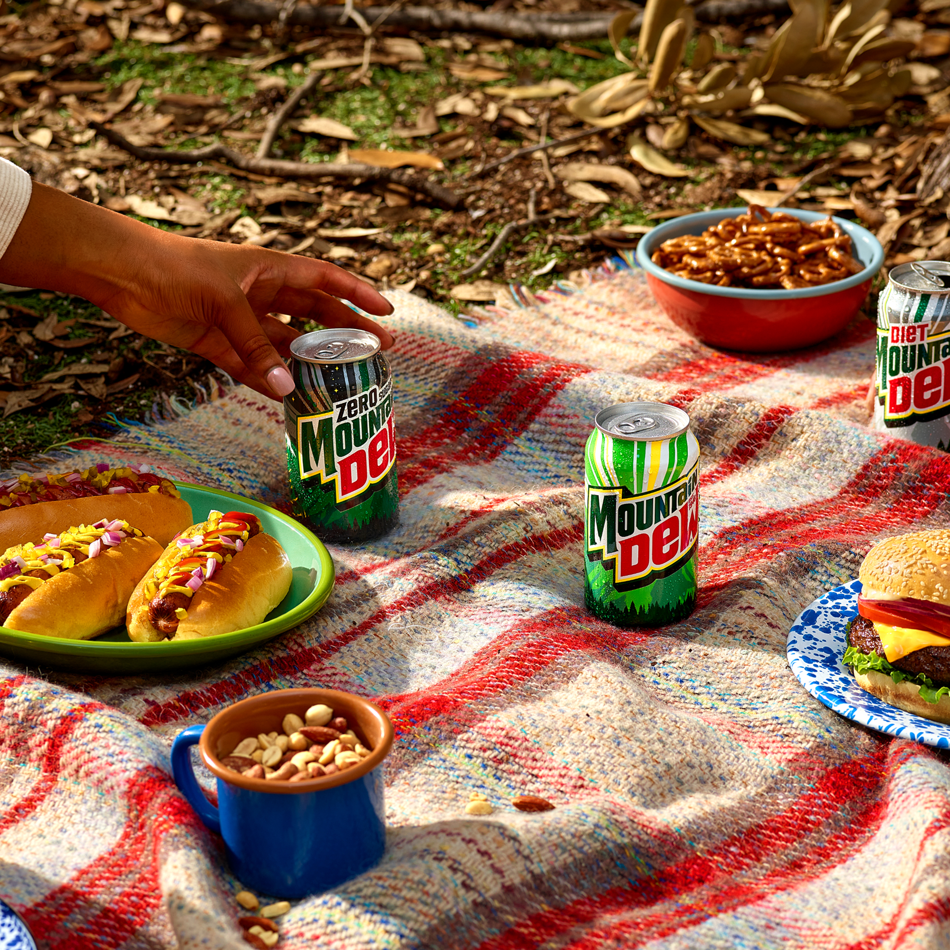 Original cans at a picnic